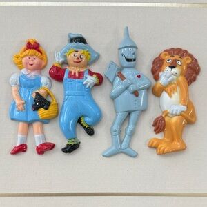 Vintage Wizard of Oz Magnet Set - Dorothy, Scarecrow, Tin Man, Lion